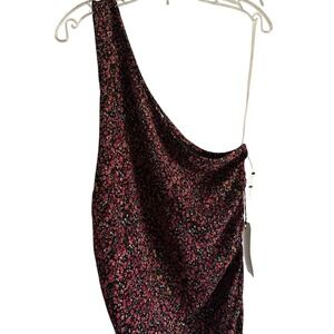 New With Tags Leith Ditzy Floral One Shoulder Rouched Bodycon Dress XL